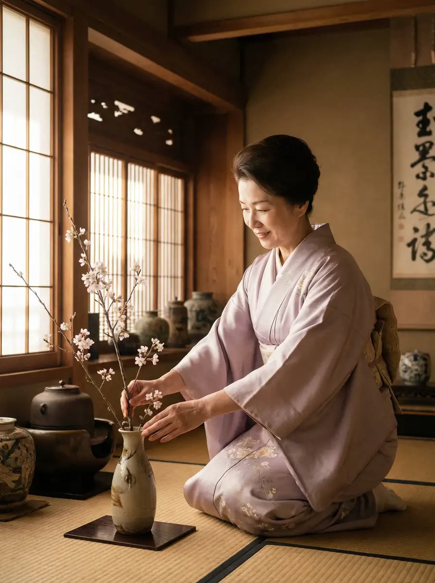 一位优雅的 里番库_里番库番剧合集 | 自媒体视角里番库精选 在和室中插花